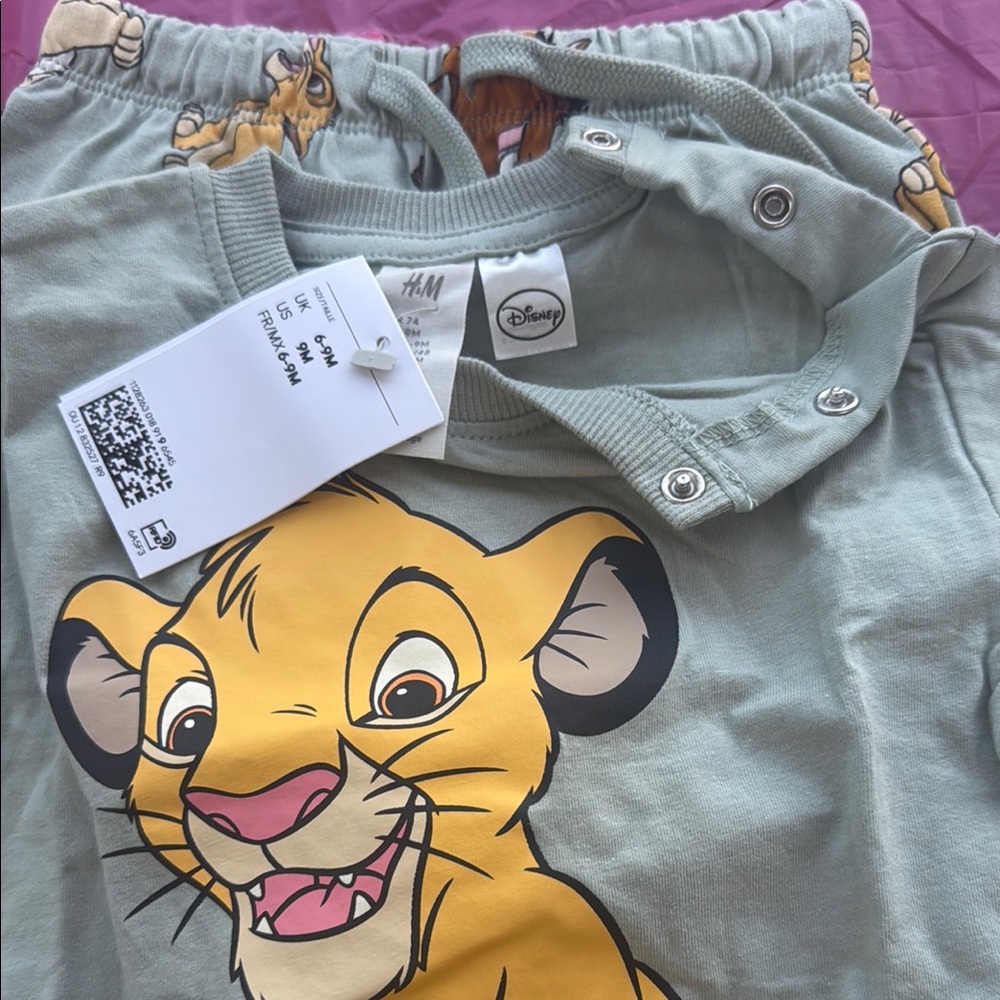 H&M Kids Matching Set - Green with Simba’s Print